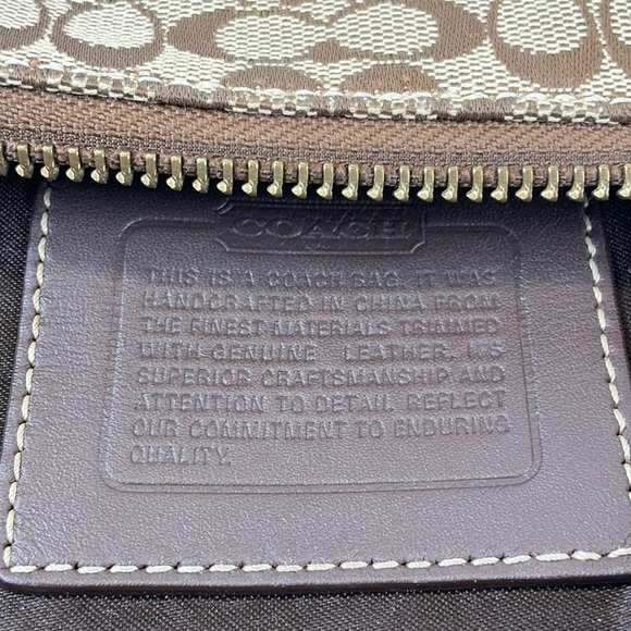 Coach Signature Brown and Tan Crossbody Shoulder Bag - Picture 9 of 12